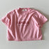 Letter Round Neck Short Sleeve Simple T